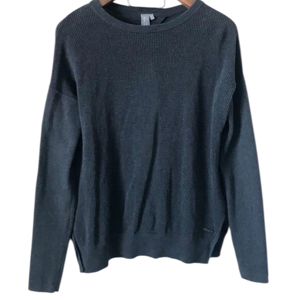 Sweaty Betty Amity Knit Jumper Charcoal Women's Crew Neck Sweater M A1 - Picture 3 of 10